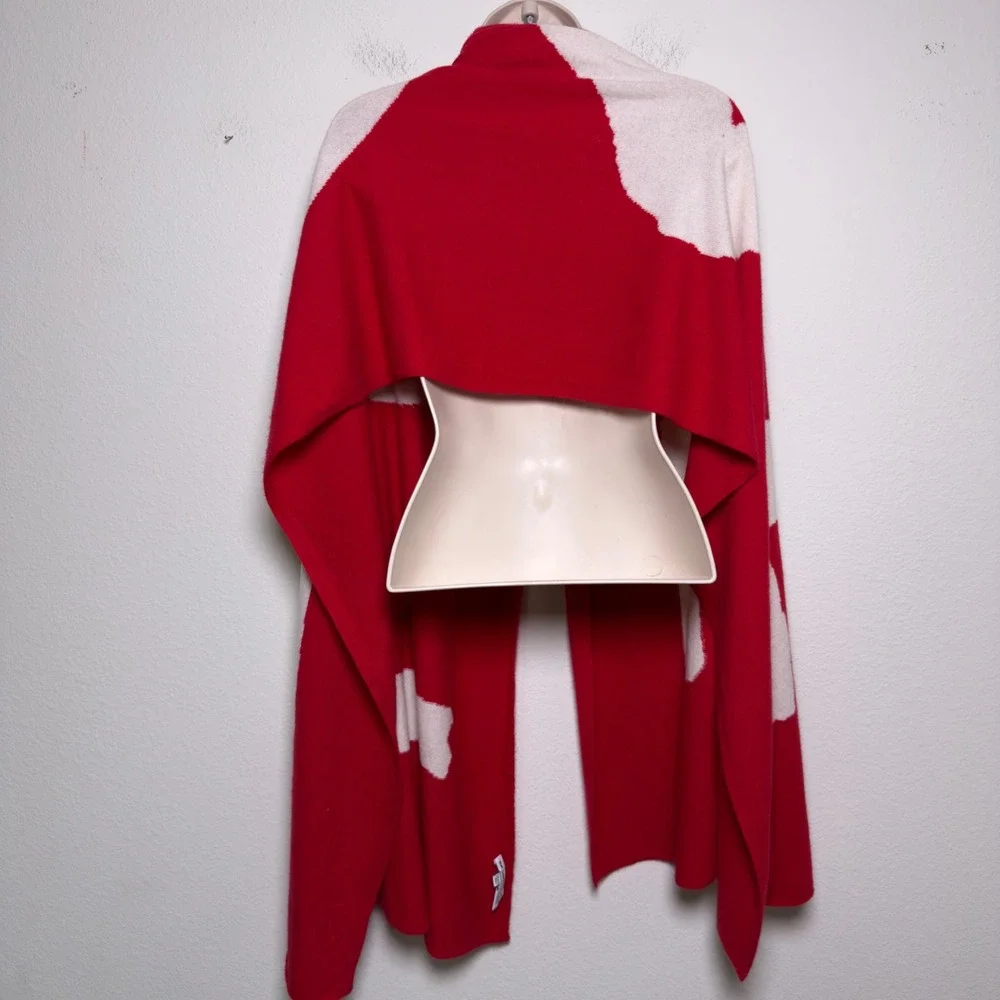 The Cashmere Project Womens 100% Cashmere Scarf O/S Red LOVE Intarsia Knit Wrap